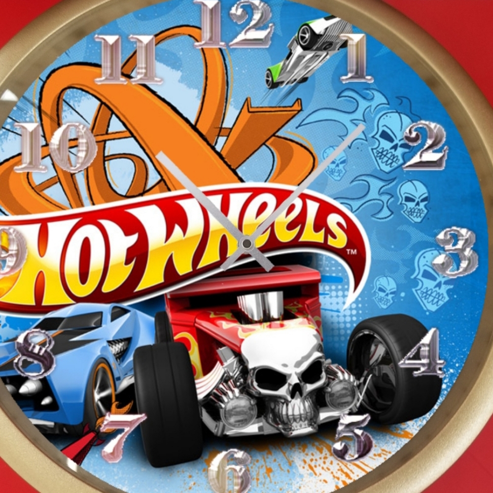 Hot wheels skull car clock